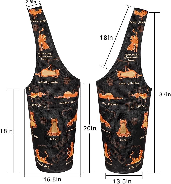 Yoga Mat Bag - Long Tote with Pockets - Holds More Yoga Accessories - Yoga Bag Fit Most Size Mats - Yoga Mat Carrier