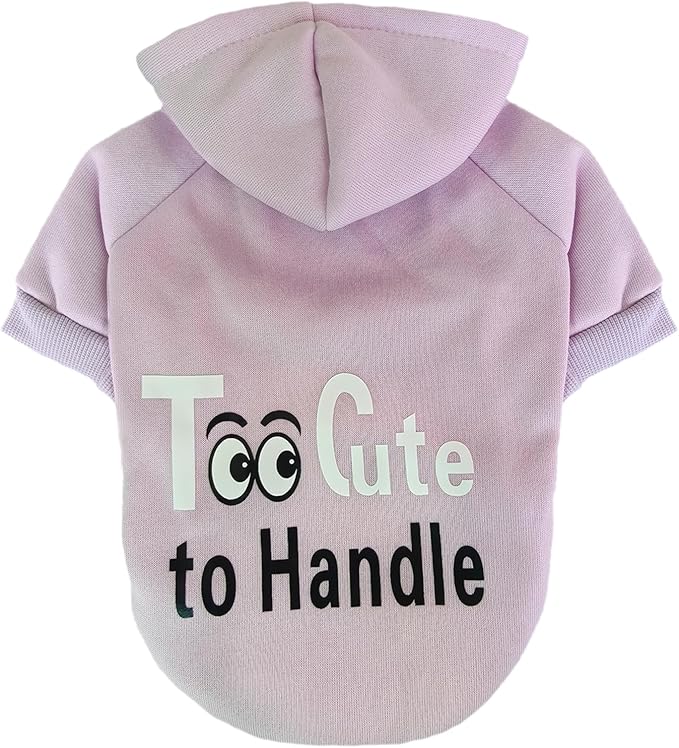 Jecikelon Winter Printed Dog Hoodies Sweatshirts Warm Clothes for Small Dogs Chihuahua Coat Puppy Clothing Cat Custume (Light Purple, Medium)