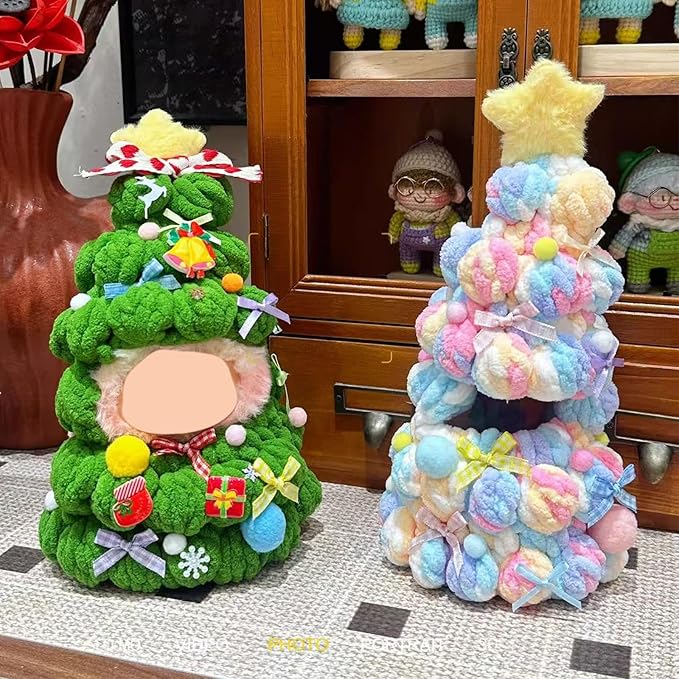 Designer Clothes for Dolls Accessories15cm /17cm Doll Clothing Set Replacement Pink Outfit 5Pcs Set (Colorful Christmas Tree Style)