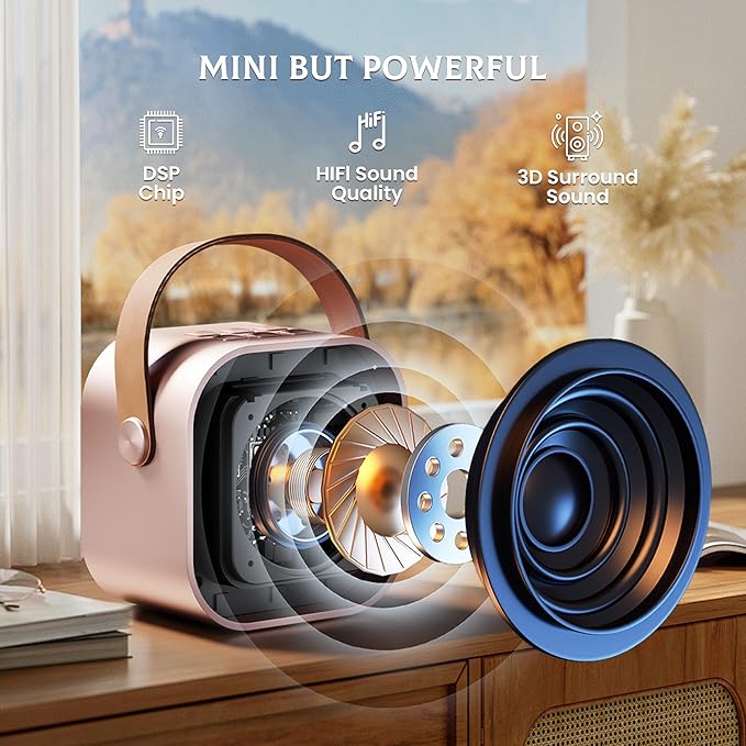 Karaoke Machine for Kids, 2026 TOP Toys Birthday Gifts Ideas for Girls Ages 4, 5, 6, 7, 8, 9, 10, 12+ Years Old, Portable Mini MP3 Player with 2 Wireless Mics for Party