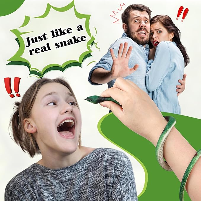 5 Pieces Rubber Snakes 120cm Fake Snake 75cm Plastic Snakes Realistic Snakes Multicolor Fake Snake for Garden Props to Keep Birds Away, Pranks