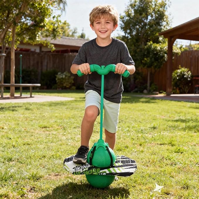 Pogo Ball with Handle, Pogo Stick Pogo Jumper for Kids Ages 6 & Up and Adults, Great Gifts for Boys and Girls, with Pump and Strong Grip Deck