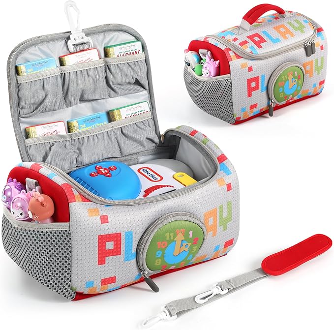 Carrying Case Compatible with Little Tikes for Story Dream Machine Books Starter Set, Portable Storage Bag with Handle and Shoulder Strap for Storytime, Storybook, Character Accessories (Play)