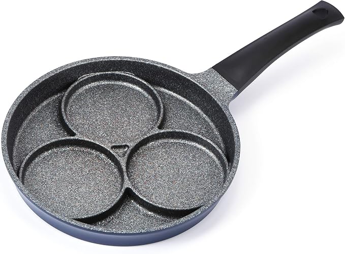 UPIT 3-Cup Egg Frying Pan for Induction Stovetop, Nonstick Coating Aluminum Egg Cooker Pan