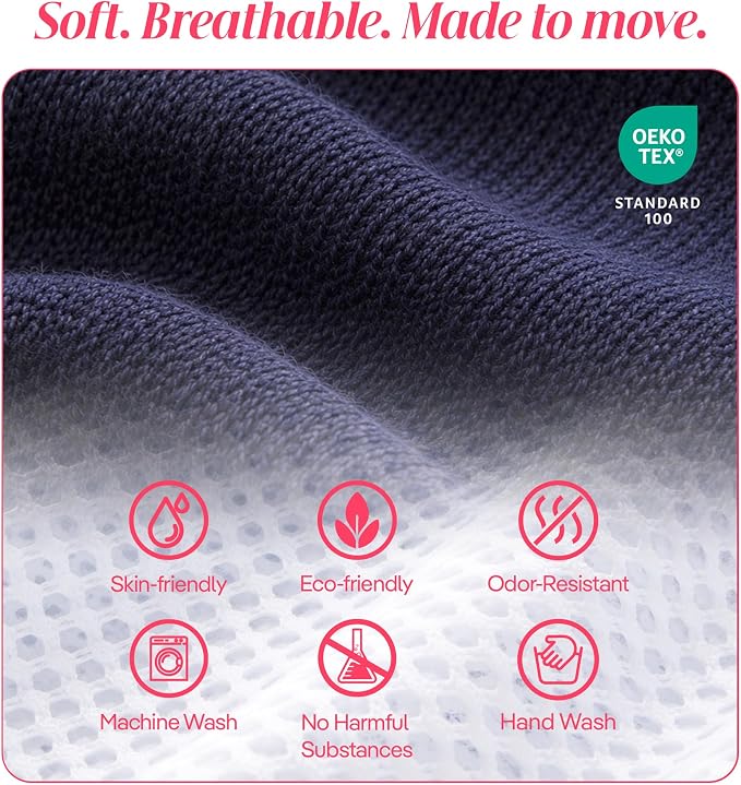 COOLMATE Pilates Socks with Grips for Women, Yoga Socks, Crew Non Slip Women for Barre, Pilates Gifts for Women