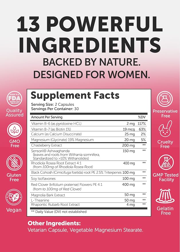 Lunakai USA Made Natural Menopause Supplements for Women – 13-in-1 Menopause Relief for Hot Flashes, Night Sweats, Sleep & Mood Support - 3 Pack