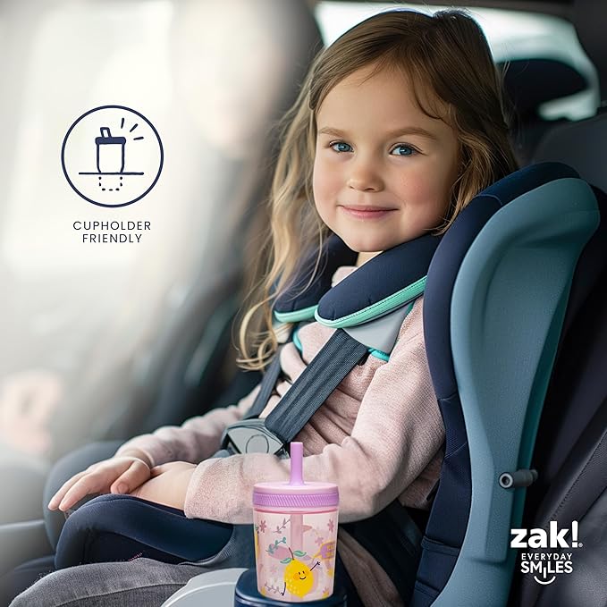 Zak Designs Gabby's Dollhouse Kelso Toddler Cups For Travel or At Home, 15oz 2-Pack Durable Plastic Sippy Cups With Leak-Proof Design is Perfect For Kids Cakey Cat, Mercat