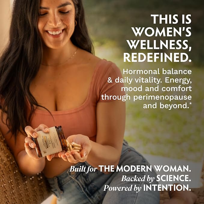 Tribe Organics Ashwagandha Gold - DIM Supplement for Women with Ashwagandha KSM-66®, FenuSmart™ Fenugreek & AstraGin - Clinical-Grade Hormone Balance, Estrogen Support & PMS Relief - 60 Vegan Capsules