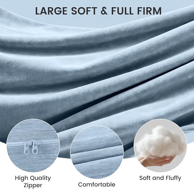 Jcickt Pregnancy Pillow for Sleeping,59 inch Maternity Pillow with Removable Washable Cover,J-Shaped Cooling Full Body Pregnant Pillow -Support for Backs,Legs, Belly, HIPS, Improve Sleep-Sky Blue