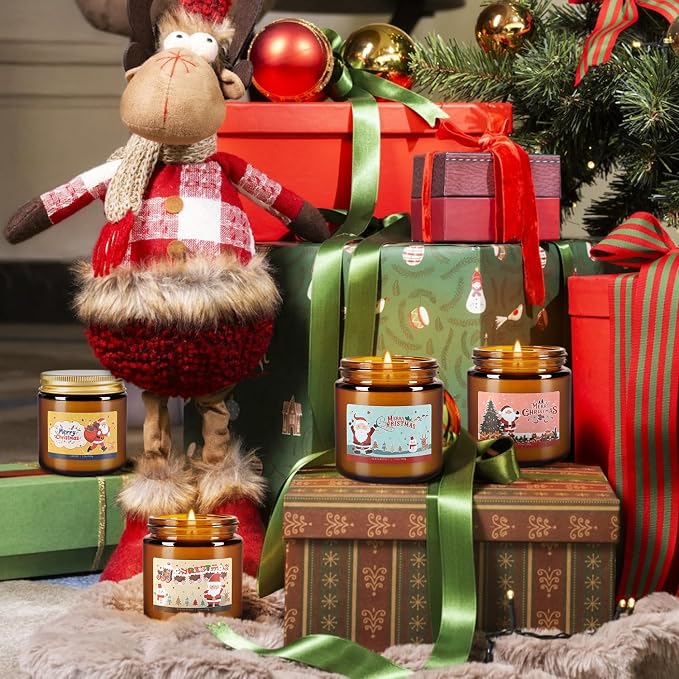 12 Pack Christmas Scented Candle Gift Set, Jar Candle Set (3.5 oz) | Premium Natural Soy Wax Candle,Clean-Burning & Long-Lasting,The Ultimate Christmas Gift & Holiday Decor