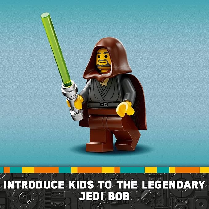 LEGO Star Wars Jedi Bob’s Starfighter Buildable Toy Vehicle, Brick Built Star Wars Starship with Jedi Bob Minifigure, Birthday Gift Idea for Boys, Girls or Any Fan Ages 8 and Up, 75388