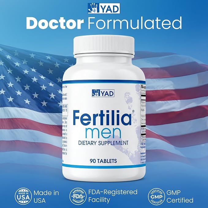 Men – Men’s Fertility Support - Pre-Conception Supplement with L-Carnitine, Zinc & Antioxidants – Non-GMO, Gluten-Free, Dairy-Free - 90 Tablets, 3 Month Supply