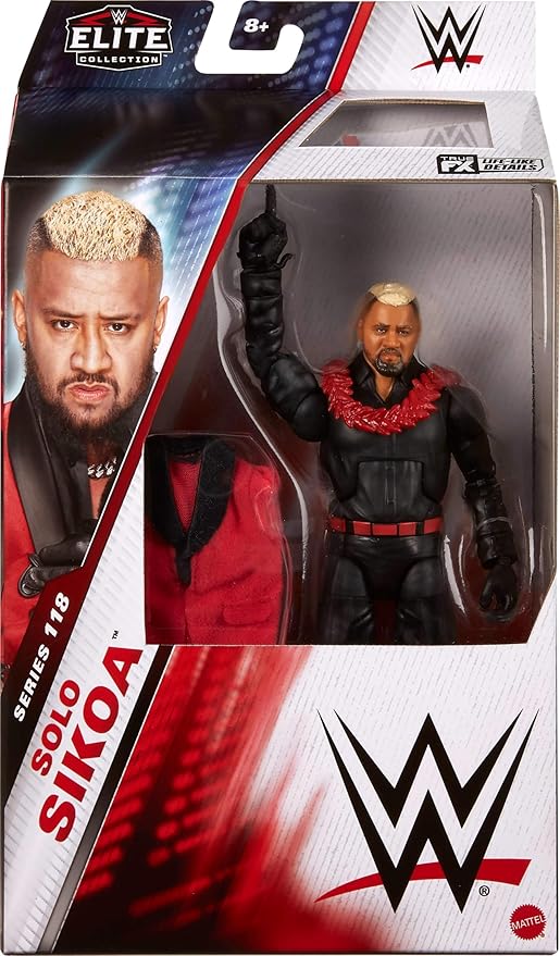 Mattel WWE Elite Action Figure & Accessories, Series #118, 6-inch Collectible Solo Sikoa with 25 Articulation Points & Swappable Hands