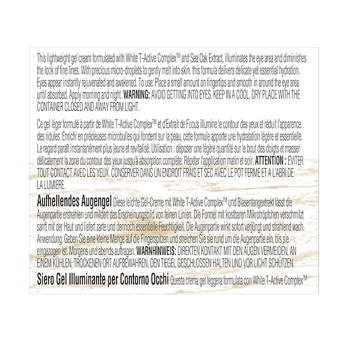 Elizabeth Arden White Tea Skin Solutions Brightening Eye Gel, Dark Circles & Crow's Feet Treatment, Hydrating Anti-Aging Cream, 0.5 fl oz (Pack of 1)
