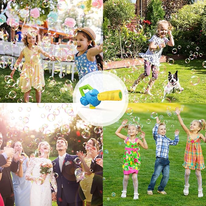 Duckura Bubble Leaf Blower, Outdoor Bubble Machine for Toddlers 1-3, Kids Bubble Gun Blower with 3 Bubble Solution, Summer Outside Yard Toy, Halloween Party Favor Birthday Gift for Age 2 3 4 Boy Girl