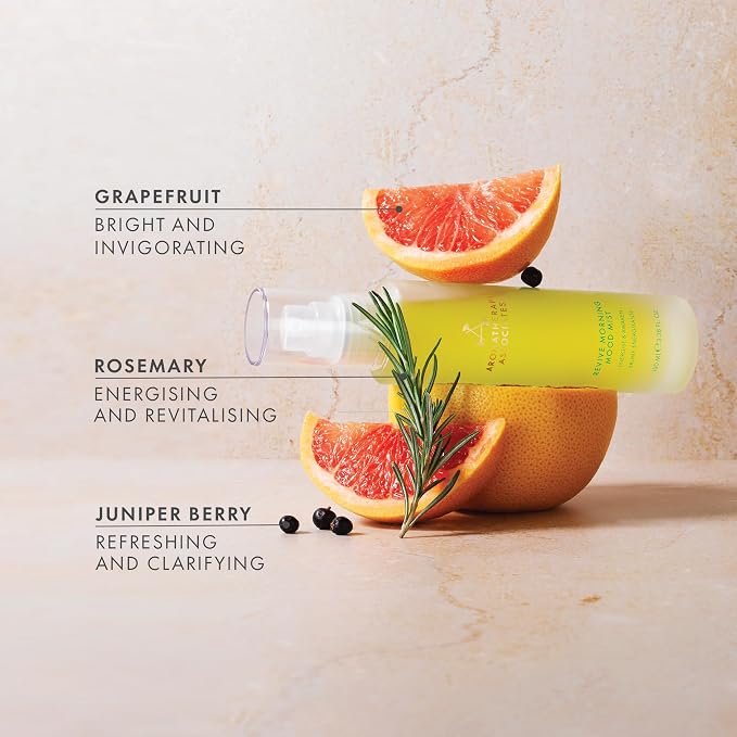 Aromatherapy Associates Revive Morning Mood Mist, 100ml, Energizing Aromatherapy Spray, Body, Room, & Pillow Spray with Grapefruit, Rosemary, Juniper Berry & Ginseng, Alcohol-Free Essential Oil Mist