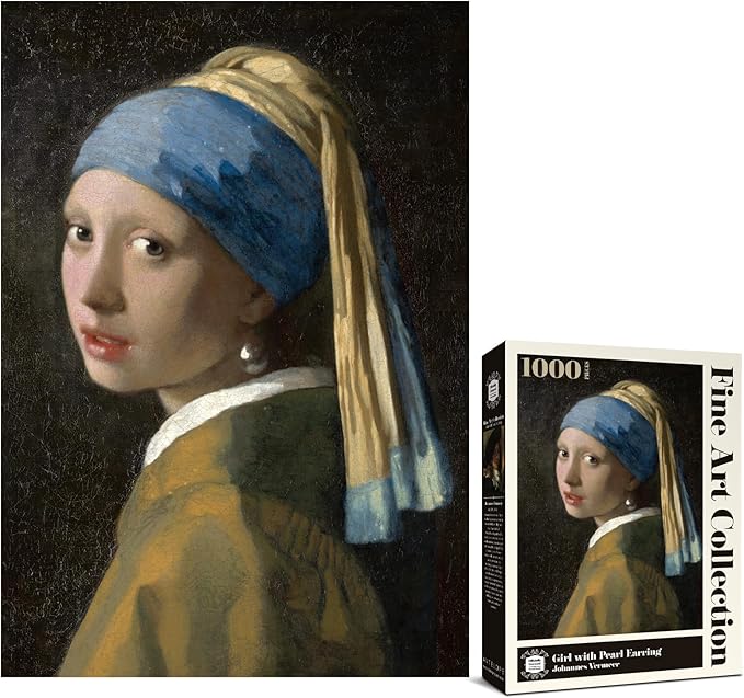 Antelope - 1000 Piece Puzzle for Adults, Girl with a Pearl Earring, by Johannes Vermeer, 1665 - Officially Licensed, Jigsaw Puzzles 1000 Pieces, High Resolution, Matte Finish, No Dust