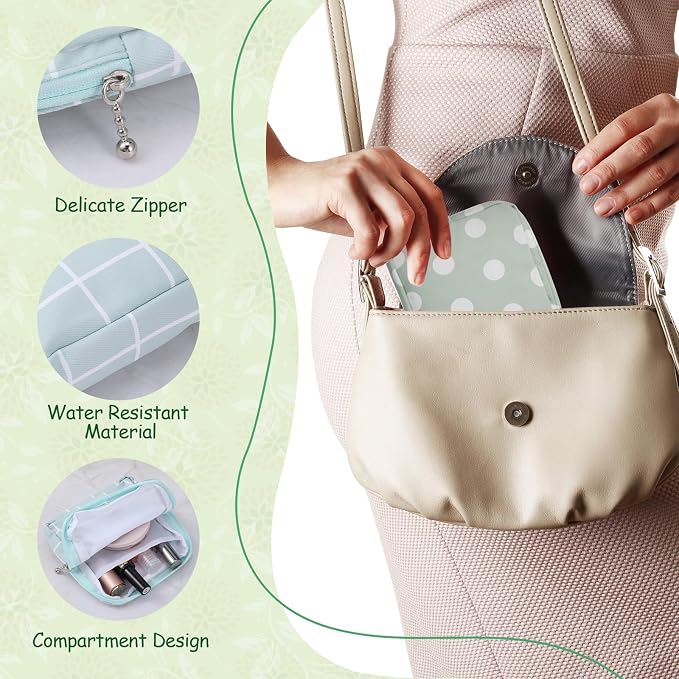 ElevateTech Sanitary Napkin Storage Bags, 4 Pcs Pad Bag for Period Tampon Bags Portable Menstrual Pad Pouch Feminine Pouch First Period Bag Gifts for Women