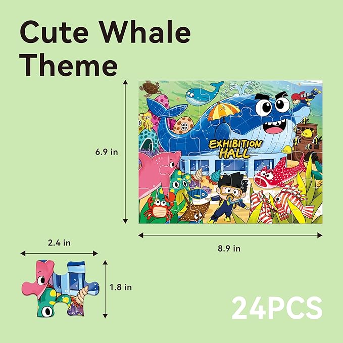 Dotimo 4-Pack Ocean Animal Puzzles for Kids Ages 3-5, Progressive Learning Puzzles with Storage Box – 24/30/35/48 Piece Educational Games for Toddlers, Family Activities & Gifts