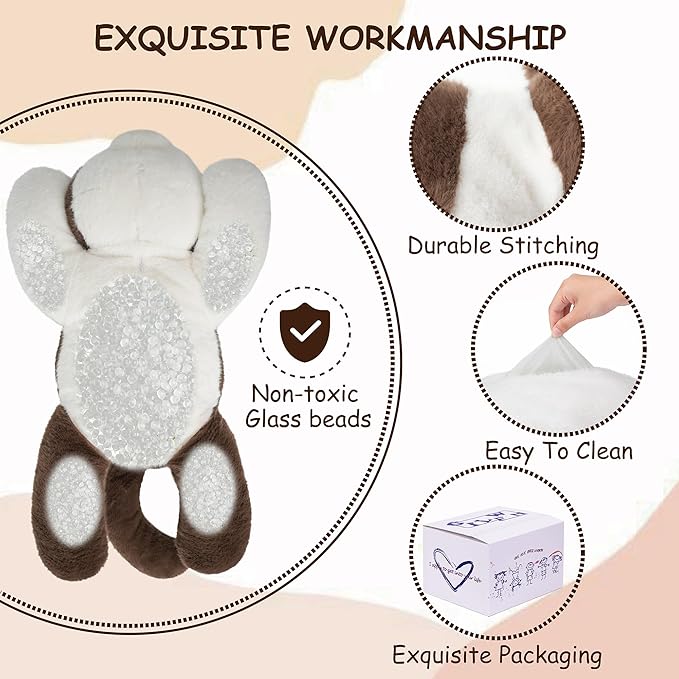 Weighted Stuffed Animals Cat - 21.3" Cute Toy Pillow Plushie Gifts for Kids Boys Girls & Adults, 3 lbs Ultra-Soft Washable Plush Pillowfort