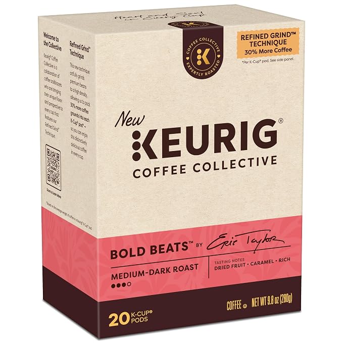 Keurig Coffee Collective, Bold Beats by Eric Taylor, Medium-Dark Roast Coffee, Single Serve Keurig K-Cup Pods, 20 Count