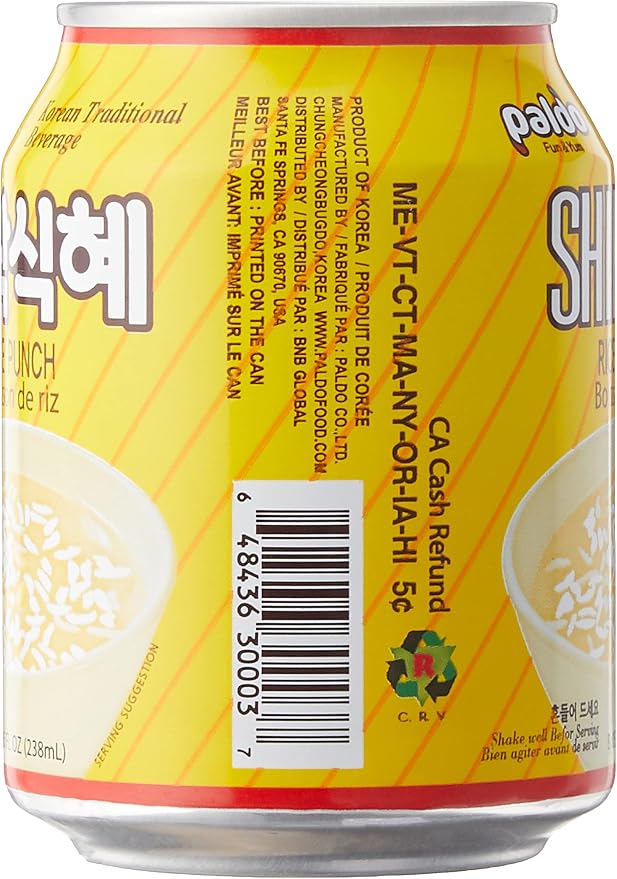 Paldo Rice Punch 238mL X 12 Cans Gift set, clear, 8.04 Fl Oz (Pack of 12)