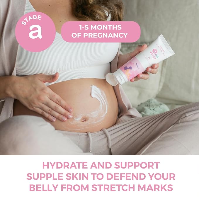 LESKA Maternity Hydrating Lotion | STAGE A: PREPARE Supple Belly Lotion (Pregnancy Months 1-5) | Part of a Complete 3-Stage Pregnancy Skincare System | New Mom Gifts (4oz)