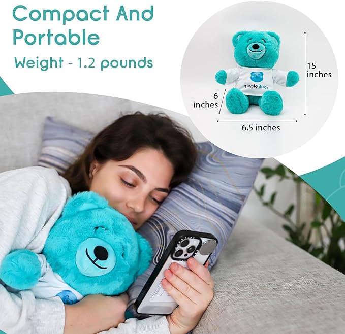 The Original ASMR Teddy Bear - Super Soft Stuffed Toy & Relaxation Aid for Kids & Adults - Teddy Bear with Bluetooth Speaker to Play Any Sound or Music