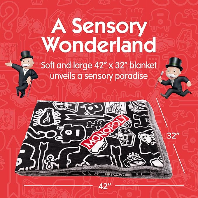 Monopoly Blankie Bestie Stuffed Animal Blanket - 2-in-1 Baby Blanket with Stuffed Animal, Soft Plush Toy Baby Shower Gifts for Boys, Girls, Toddlers & Kids, Sensory Plush Toy