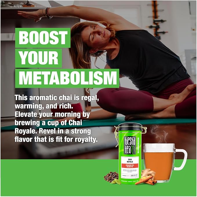Tiesta Tea - Chai Royale Tea, Loose Leaf, Cinnamon Chai Oolong Tea, Premium Medium Caffeine Tea Blend, Make Hot or Iced & Up to 50 Cups, 6 oz Refillable Tin