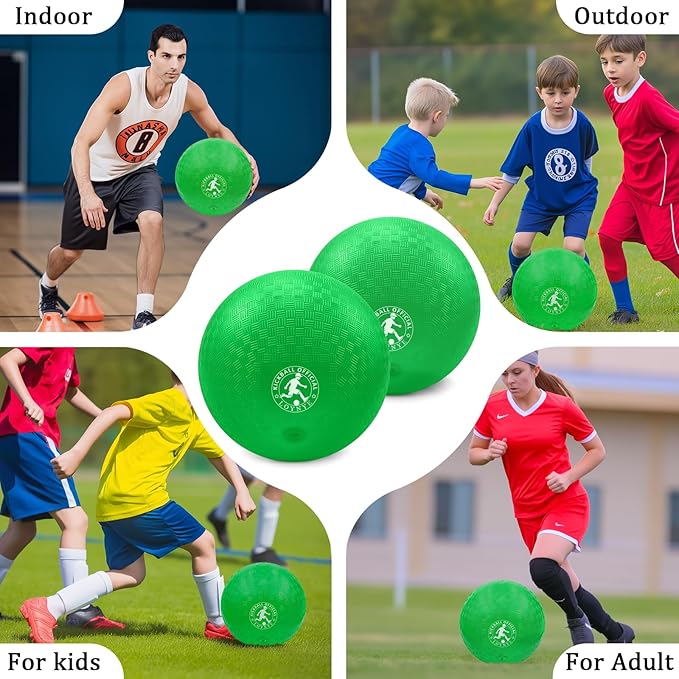 10 Inch Dodgeball Balls Playground Ball Kickball, Dodge Balls for Kids, Kickballs Handball for Indoor Outdoor Games Four Square Balls, Includes Pump