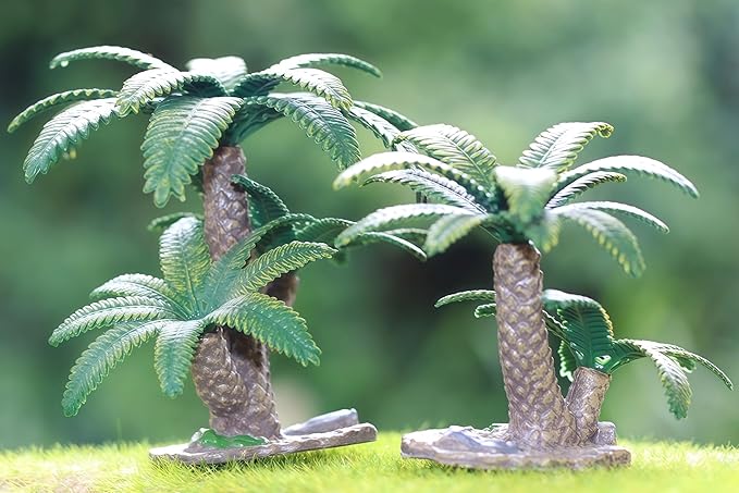Gemini&Genius Plant Action Figure Toys for Kids Prehistoric Jungle Trees Figure Cycas Toys, Sago Palm Plant Toy-2Pcs DIY Sago Palm Plant Kit, Educational or Decorative Cycas Plant Model