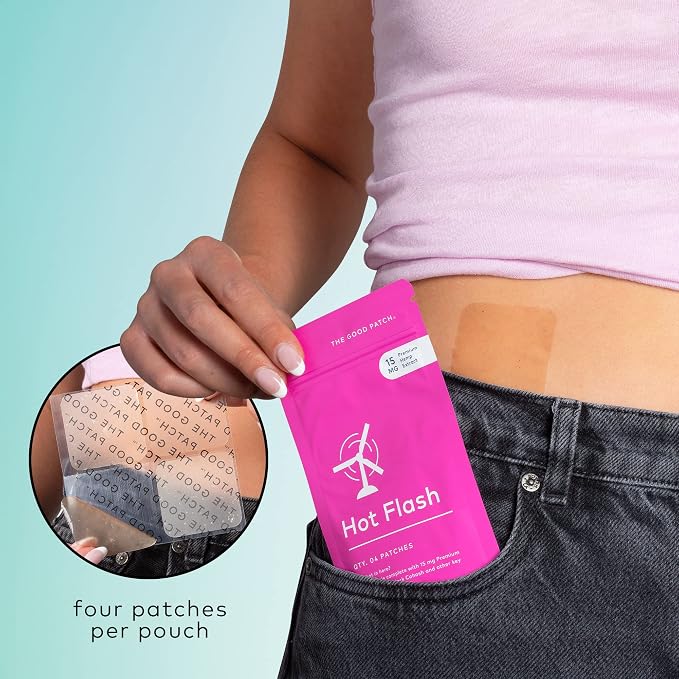 The Good Patch Hot Flash Hemp Cooling Patches (8 Total Patches) | Hemp Extract, Black Cohosh and Black Pepper Patches for Cooling Comfort, Midlife Wellness, Daily Wear and Daytime Support