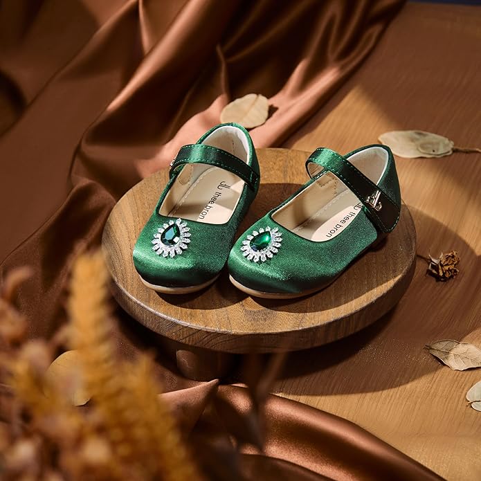 THEE BRON Mary Jane Ballet Flats - Girls' Dress Shoes with Hook & Loop Closure