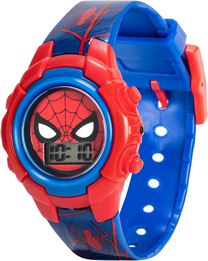 Marvel Spider-Man Kids Watches – Digital Display, Interactive Features, Adjustable Strap, Vibrant Spider-Man Graphics, Durable for Active Kids