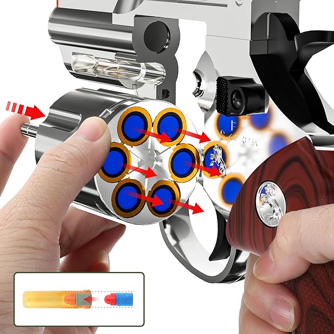 Toy Gun-Soft Bullet Western Cowboy Prop Revolver Gun Plastic Play Guns Pistol for Kids Boys Age 8+ Foam Blaster CS Toy Rifle Sniper Small Hand Gun Cosplay Shoot Games