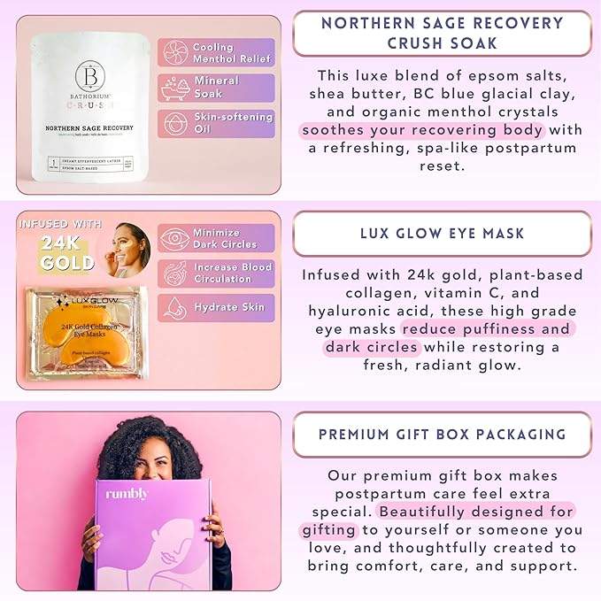 Postpartum Essentials Box - Gift for Expecting Moms - Care Package with Essential New Mommy Items & Pregnancy Must-Haves - Perfect for Celebrating Motherhood & Welcoming New Life