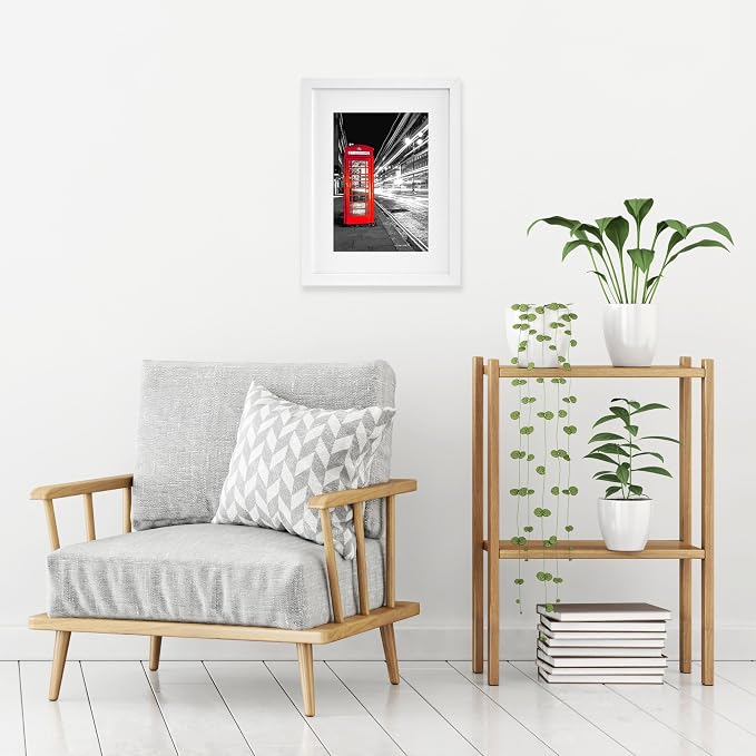 Americanflat 11x14 Picture Frame with Shatter-Resistant Glass - Use as 8x10 Frame with Mat or Display 11x14 Photo Without Mat - Signature Collection - Picture Frames for Wall Display - White | Shatter-resistant glass, hangs vertical or horizontal, sawt...