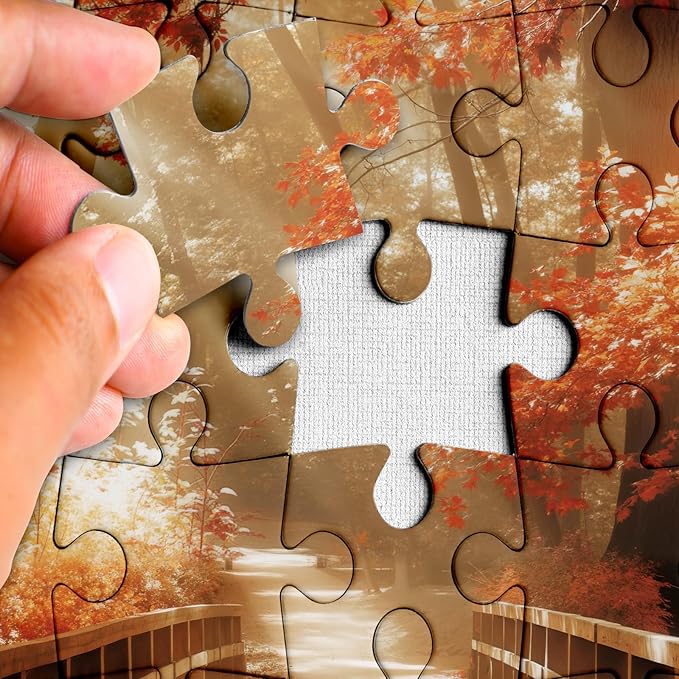 Fall Forest Landscape Puzzles for Adults 1000 Pieces, Autumn Nature Plant Jigsaw Puzzles, Hard Difficult Tree Scenic Puzzle