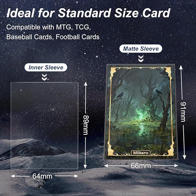 1000 Pack Card Sleeves, 500 Matte Trading Card Sleeve and 500 Inner Sleeves Ideal for Double-Sleeving, Fit for MTG, TCG and Game Cards (5 Colors)