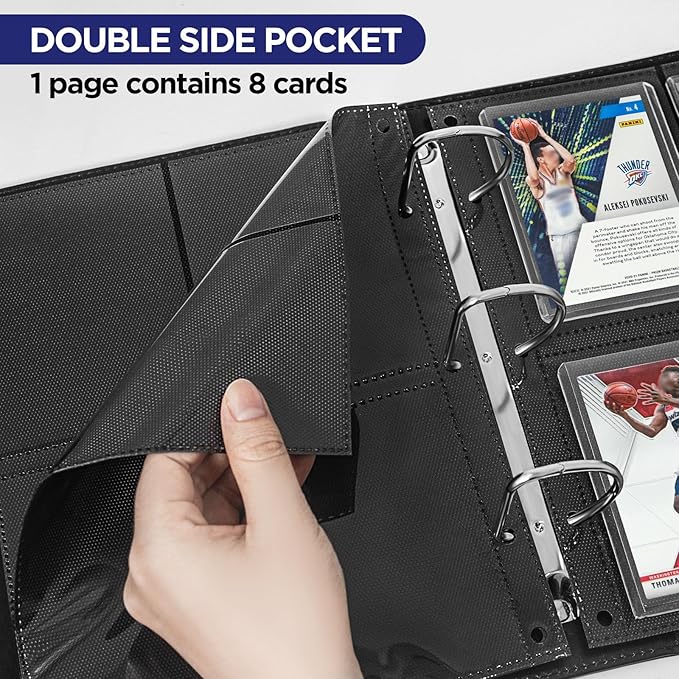 Top Loader Sleeves 4-Pocket Trading Card Storage Refill Binder Pages – 25 Pack