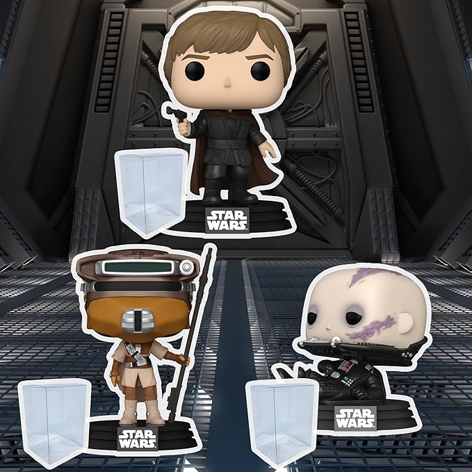 Blue Salamander Emporium Protector with Pop Bundle - Includes Star Wars: Return of The Jedi 40th Anniversary: Luke, Leia (Boushh), Vader (Unmasked) Figures with 3 Plastic Cases
