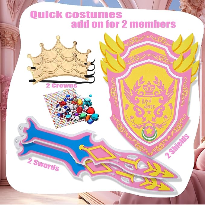 RICHNESS Kids Toy Swords and Shields Foam Play Sword and Shield for Kids Dress Up and Costumes Pack of 2 Players