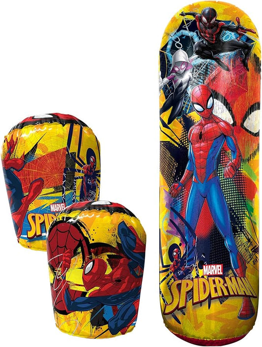 Hedstrom Spiderman Bop Bag Inflatable Punching Bag and Gloves Set, 36 Inch