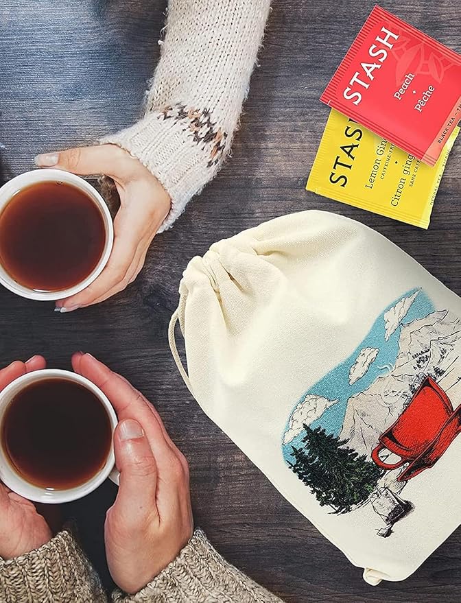 Stash Tea Bags Sampler Assortment Variety Pack 40 Tea Bags in Handmade Cotton Pouch | 18 Assorted Flavors Black Green Herbal Fruit Tea for Mom Dad Wife Husband Tea Lovers