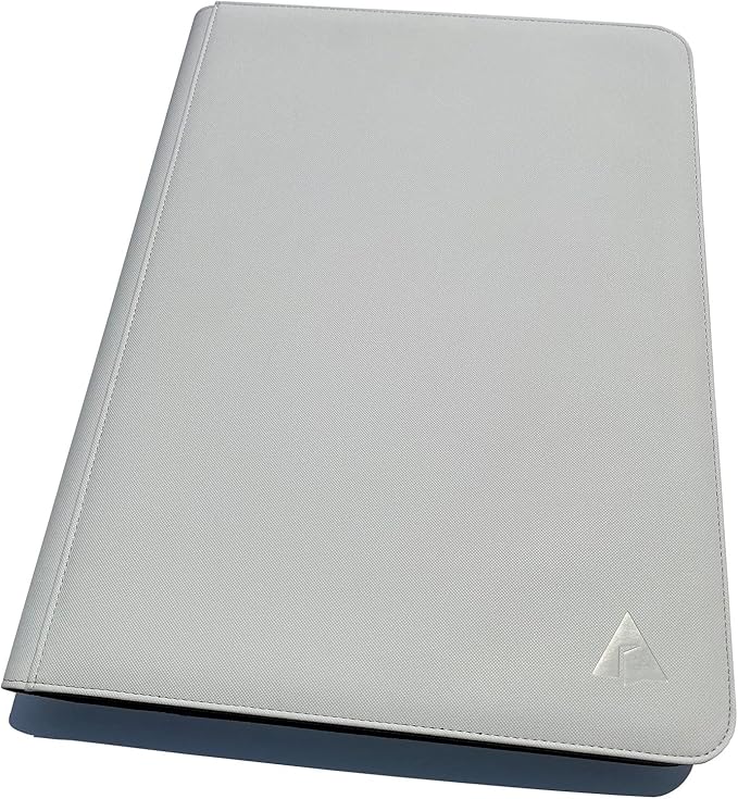Premium 1000+ Pockets Card Binder, 16-Pocket Ringless Trading Card Album Folder - Side Loading UltraSonic-161024 Tech Zip Binder for TCG - White