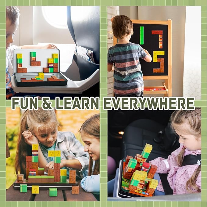Mini Magnetic Blocks with Portable Iron Storage Box - Travel Magnet Building Block for Kids, STEM Construction Toys for Ages 3+, Educational Learning Toy Gift for Boys Girls