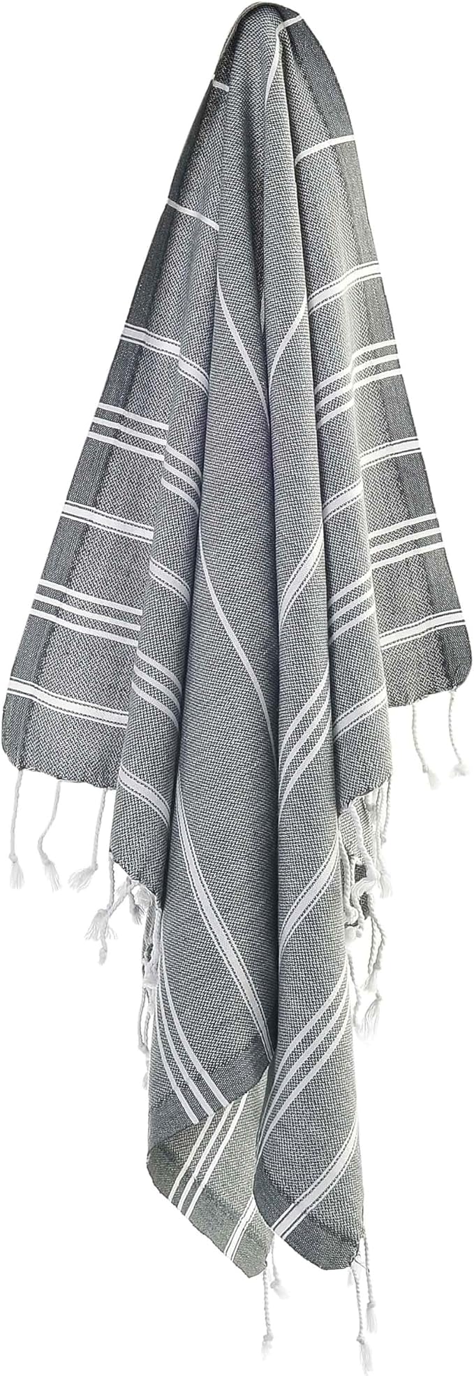 Cacala 100% Turkish Cotton Kitchen Tea Towels, Highly Absorbent Luxury Soft Quick Drying Dish Towel with Hanging Loop for Gym, Yoga, Bath, Sports, Cleaning and Kitchen (23 x 36), Antrasit