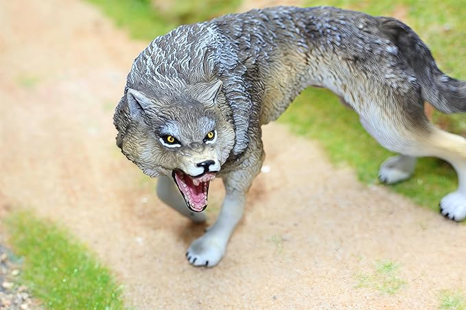 Gemini&Genius Dire Wolf Animals Action Figure Toys for Kids (Wolf)