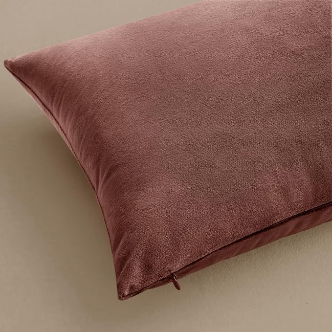 MIULEE Velvet Throw Pillow Covers 22x22 Inch Pack of 2 Jam | Soft Solid Decorative Pillow Covers, Modern Luxury Home Decor, for Couch Chair Sofa Bedroom Livingroom